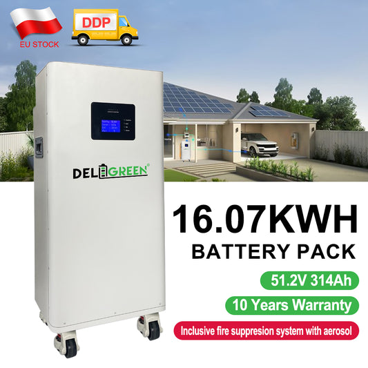 EU 51.2V 314ah 16.1KWH Lifepo4 Battery Pack,Active balancer , fire extinguisher, Free shipping, 8000 times cycle life