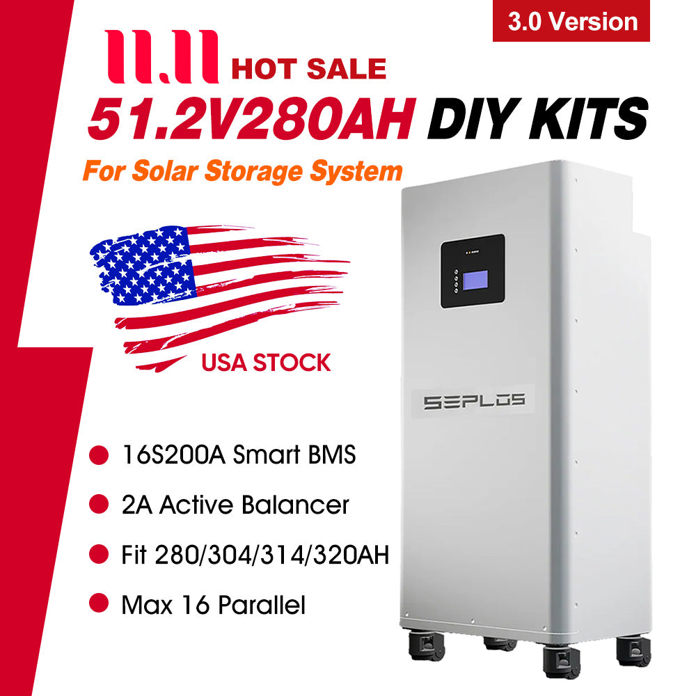 SEPLOS USA STOCK vertical 48V 15KWH DIY KITS(NO battery cells)