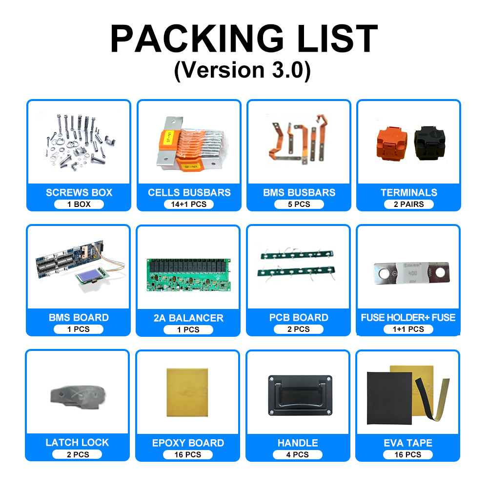 EU SEPLOS V3 48V DIY Kits + 16pcs EVE 314ah cells DDP (customer assemble)