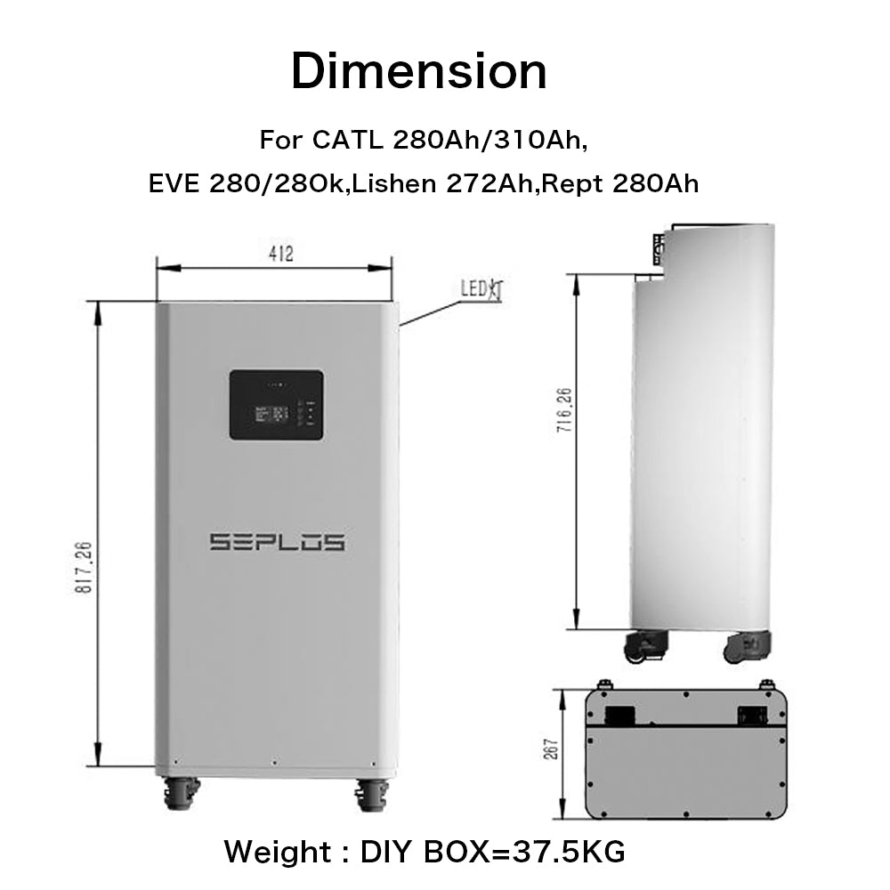 SEPLOS USA STOCK vertical 48V 15KWH DIY KITS(NO battery cells)
