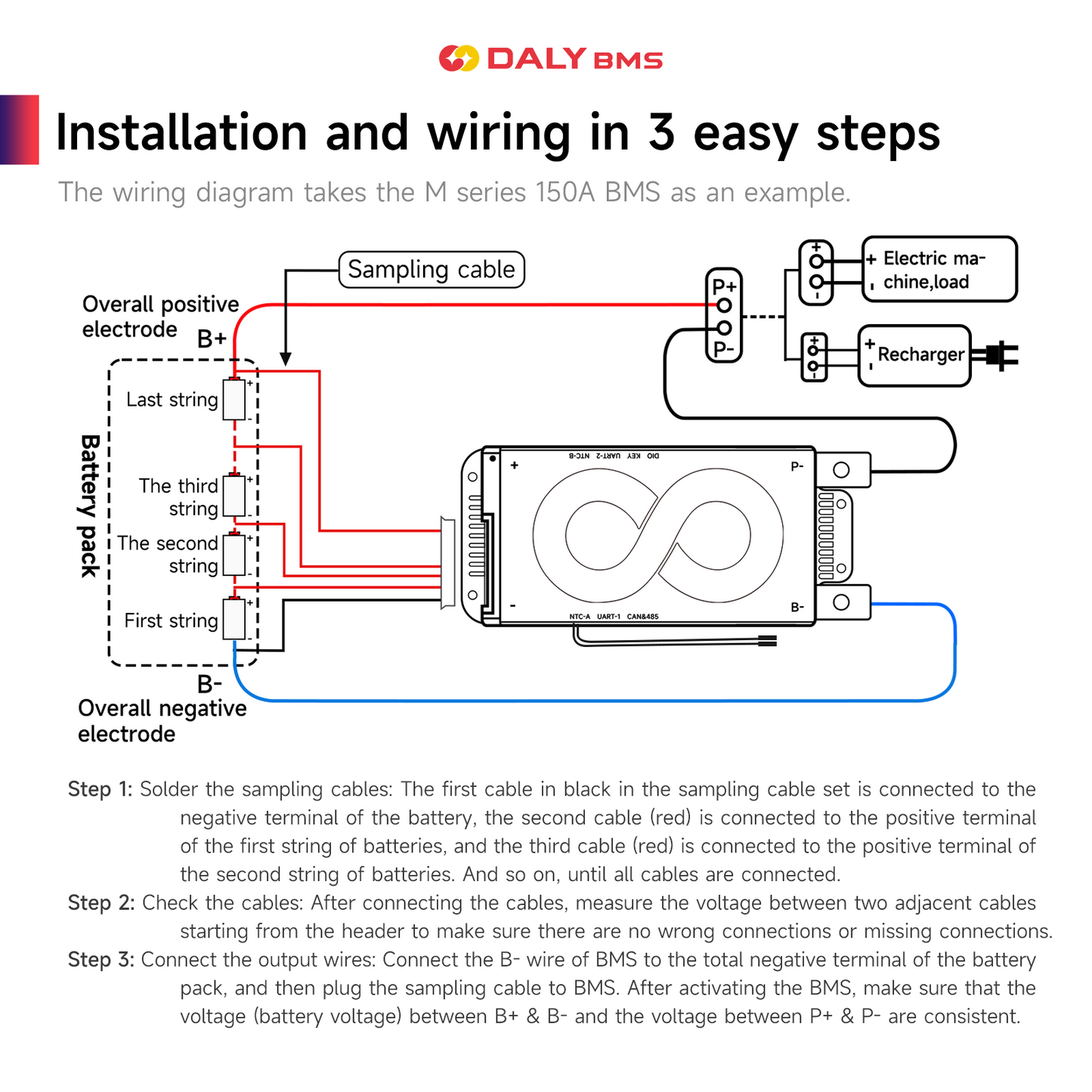 Daly Lifepo4 4S 12V 200A BMS with Bluetooth