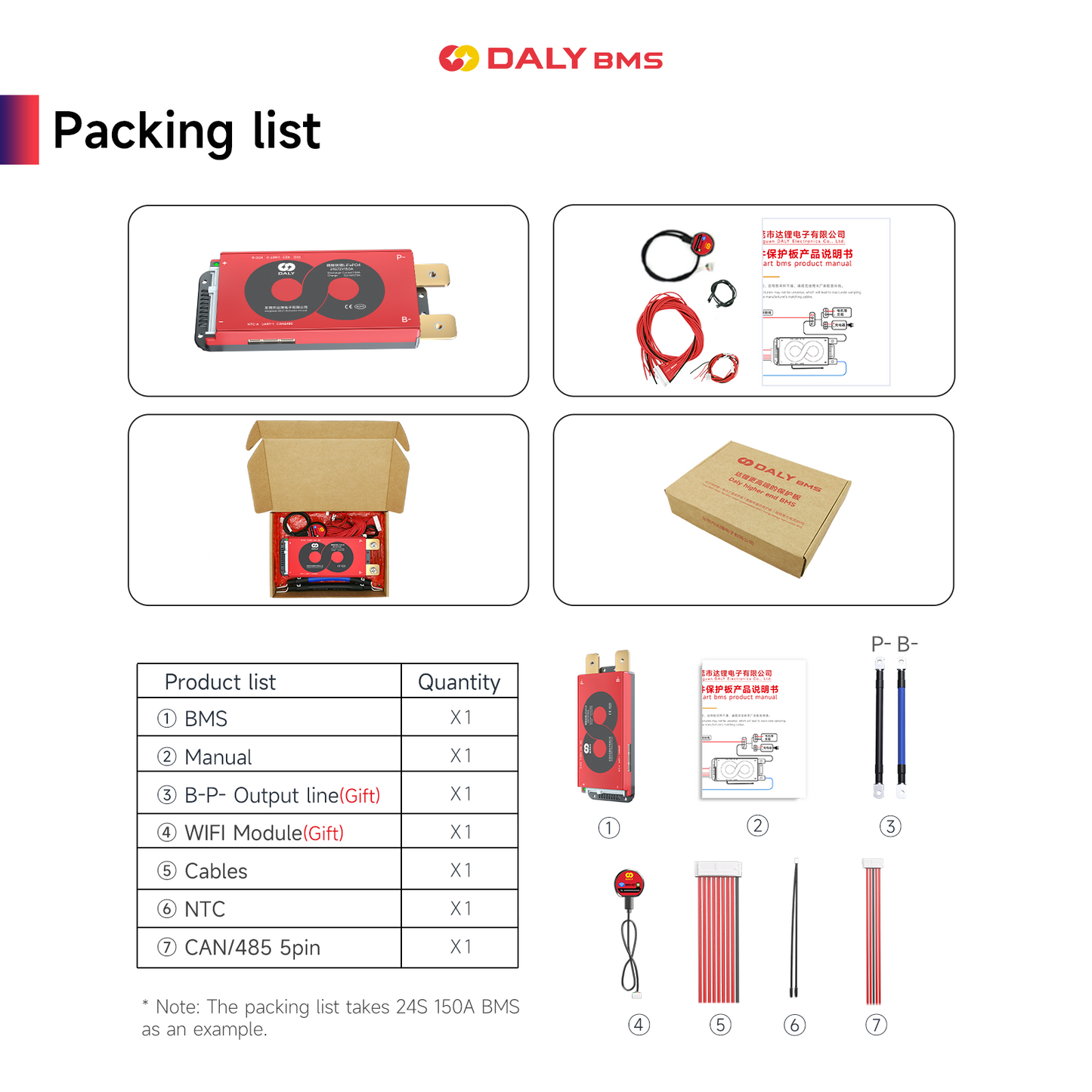 Daly Lifepo4 4S 12V 200A BMS with Bluetooth