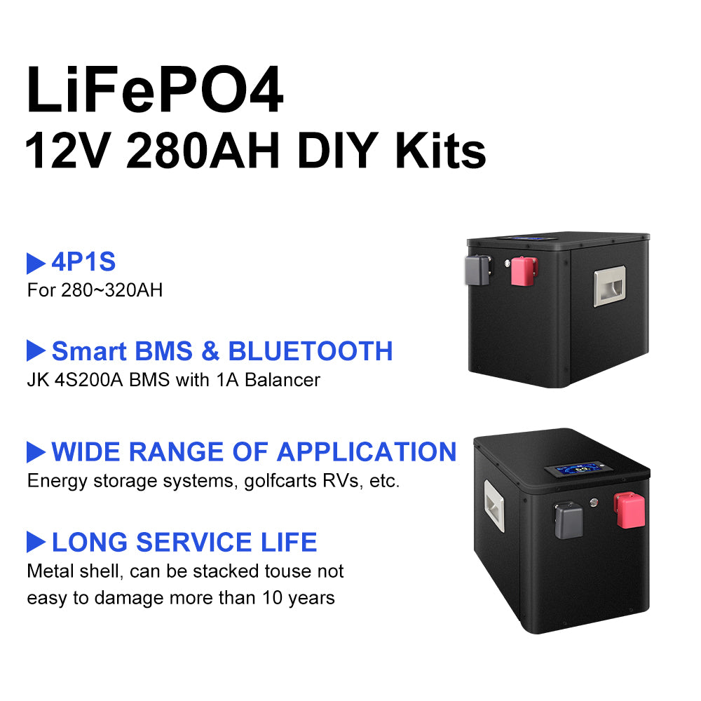 EU Free Shipping Lifepo4 12.8V 280ah/304ah/320ah DIY Kits+ 4PCS Cells(Customer assemble))