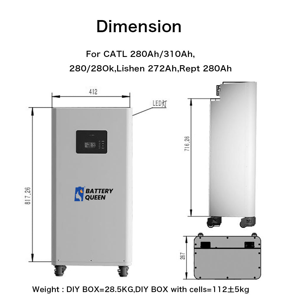 EU stock 51.2V 48V 280ah/304ah/306ah/314ah DIY battery kits 3.0 without active balancer 