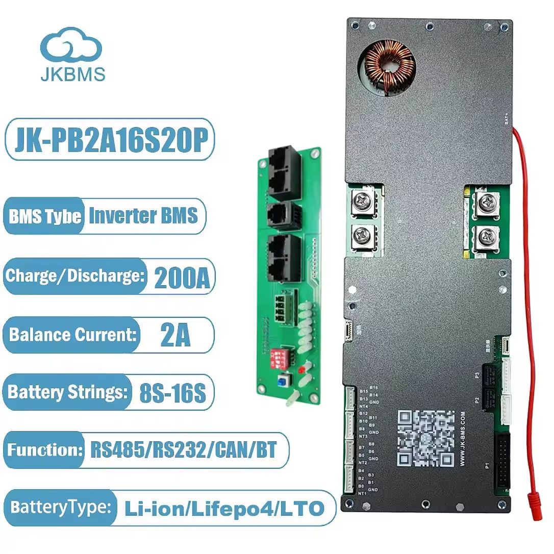 EU Free shipping JK-PB2A16S20P JK inverter bms with 2A active balancer with 4.3' LCD