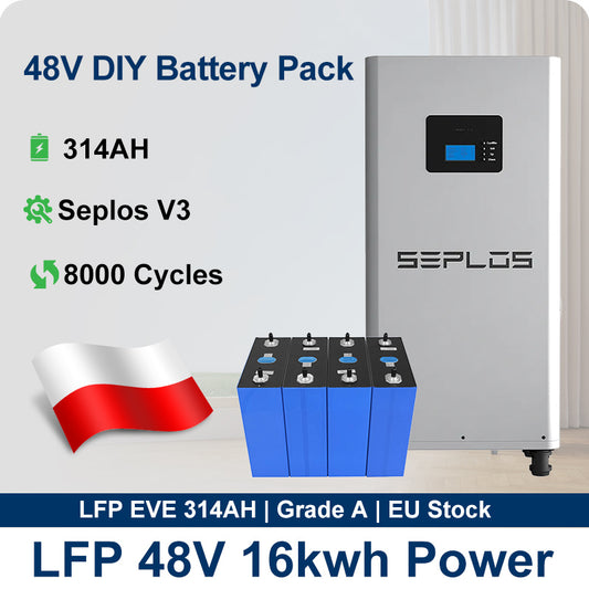 EU SEPLOS V3 48V DIY Kits + 16pcs EVE 314ah 334ah cells DDP (customer assemble)
