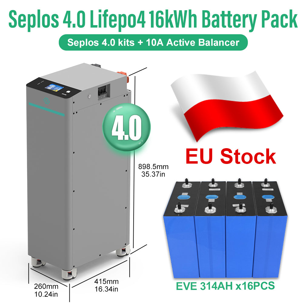SEPLOS V4 Kit and x16 EVE/CATL 314ah Grade A+ Bundle--EU STOCK