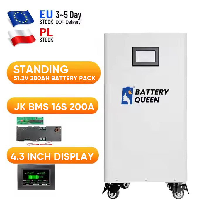 EU stock 48V 280ah 14.4KWH EVE lifepo4 battery Pack free shipping JK BMS with active balancer