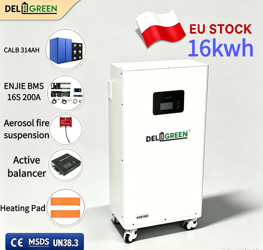 EU 51.2V 314ah 16.1KWH Lifepo4 Battery，Active balancer , Aerosol fire suspension, Heting pad option, Free shipping, 8000 times cycle life