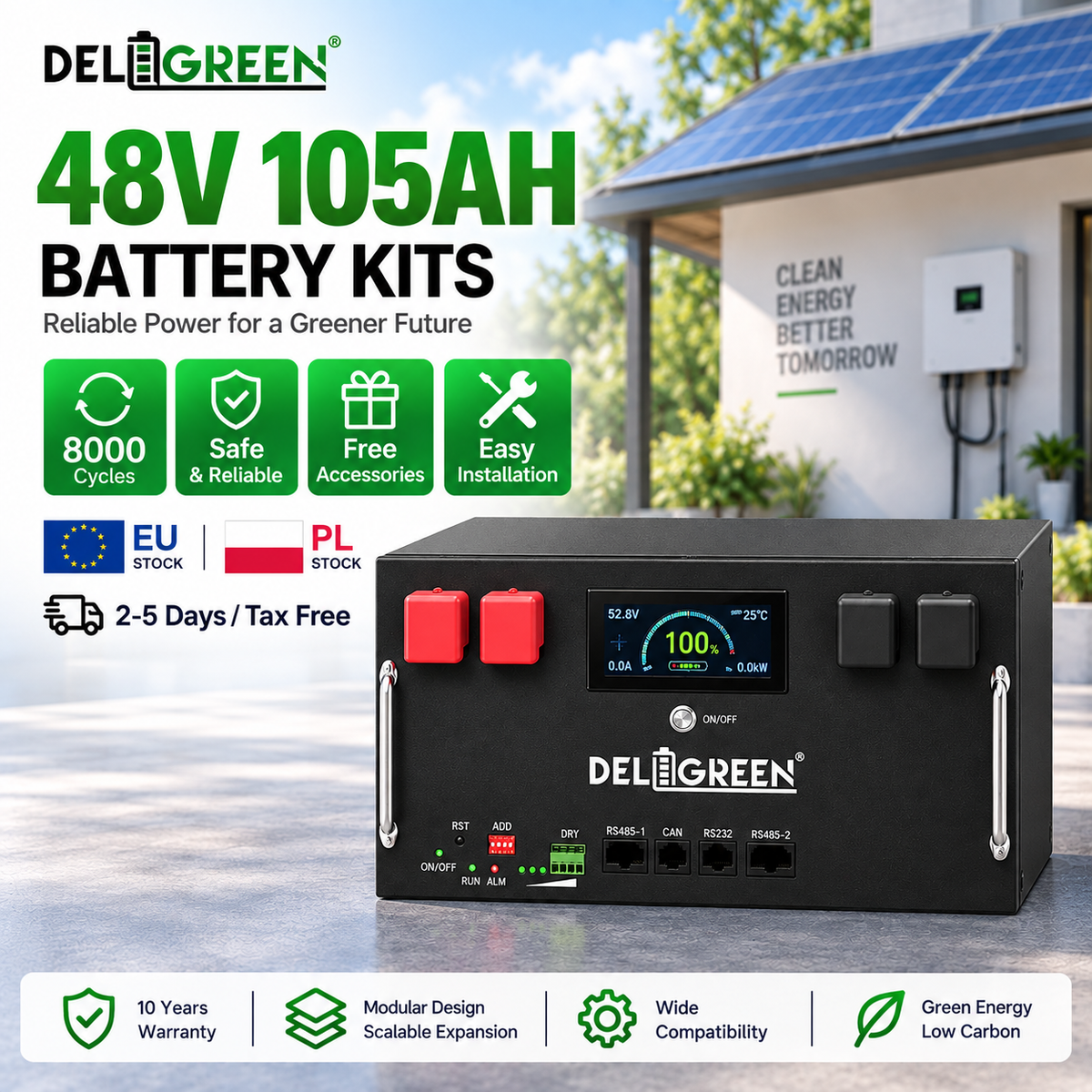 EU free shipping 48V 105ah DIY KITS built in JK BMS