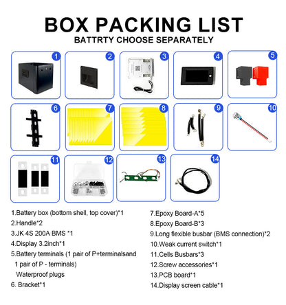 EU STOCK 12V 280AH/314AH/320AH DIY BOX + Cells Bundle Free Shipping
