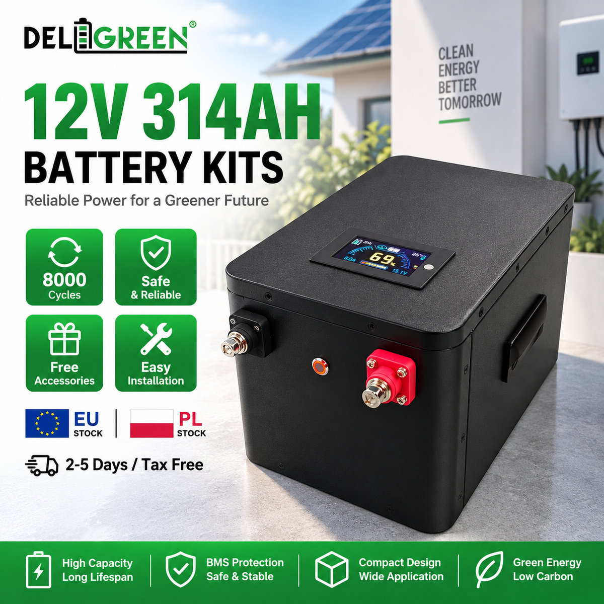 EU Free Shipping Lifepo4 12.8V 280ah/304ah/320ah DIY Kits+ 4PCS Cells(Customer assemble))