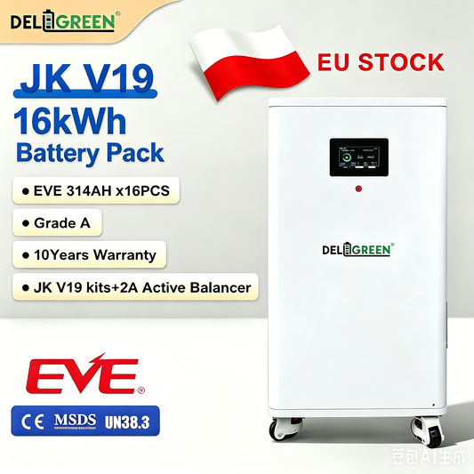 EU 51.2V 314ah-16.1KWH Lifepo4 battery pack  JK-PB2A16S20P with active balancer， EVE 314AH