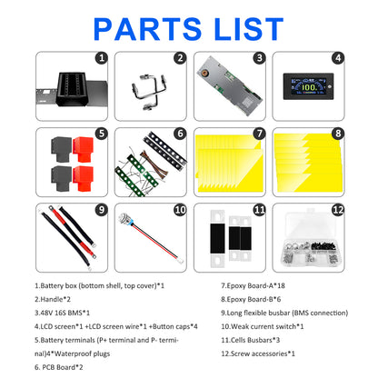 EU STOCK Lifepo4 48V 105AH DIY BOX + Cells Bundle