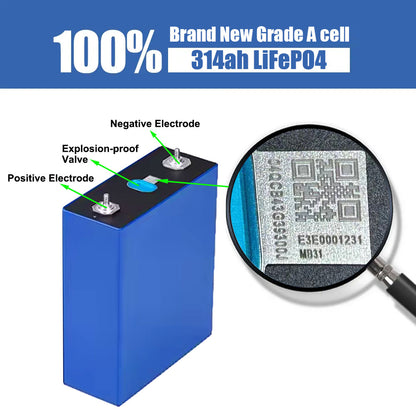 EU Free Shipping MB31 EVE  314ah 3.2V lifepo4,DDP, IN STOCK