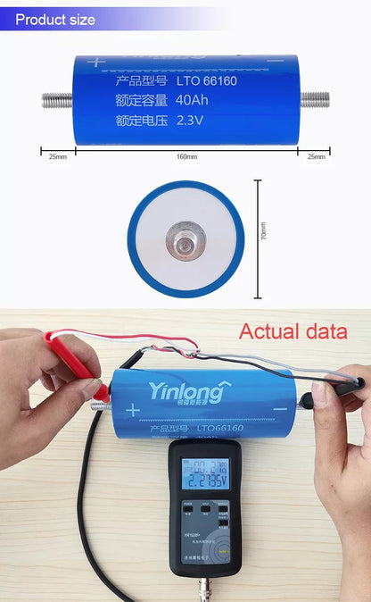 Yinlong Gree original  2.3V LTO 66160H 40ah original grade A for EV high voltage battery pack