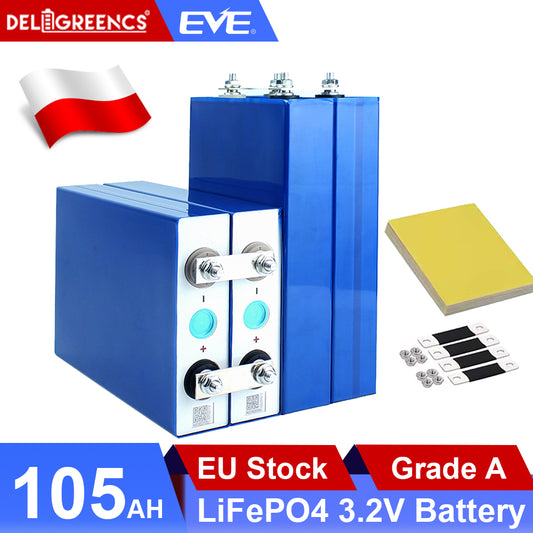 Free Shipping EVE EU 3.2V Lifepo4 105ah M4