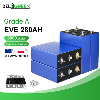 Bestseller original Klasse A Großhandel EVE 280ah 3,2 V Lifepo4 280k für ESS Yacht Solar