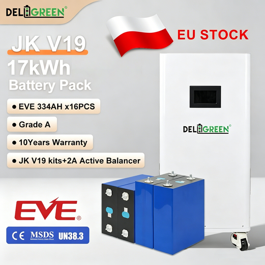 EU Free Shipping JK BMS DIY BOX + 16pcs EVE 334Ah Bundle (Customer assemble)