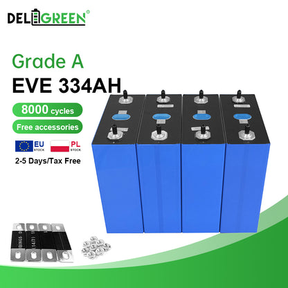EU EVE 334AH Free Shipping Grade A+,8000 CYCLES LIFE