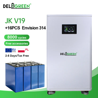 EU Free Shipping JK BMS DIY BOX + 16pcs EVE 334Ah Bundle (Customer assemble)