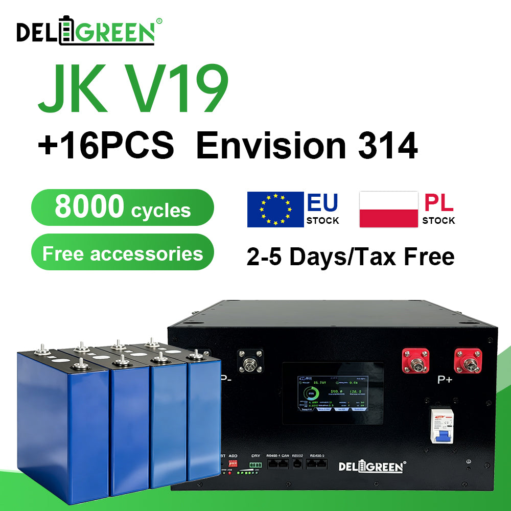 EU Free Shipping JK BMS box + 16pcs EVE 334ah Bundle (Client assemble)