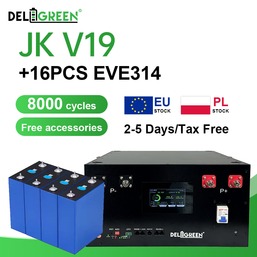 EU Free Shipping JK BMS box + 16pcs EVE 334ah Bundle (Client assemble)