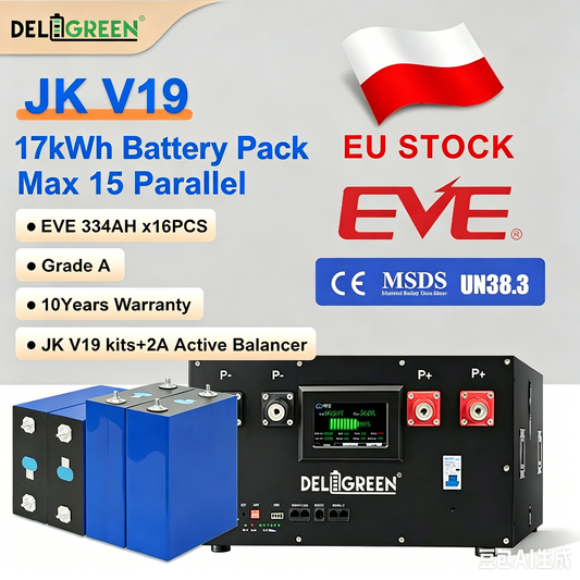 EU Free Shipping JK BMS box + 16pcs EVE 334ah Bundle (Client assemble)