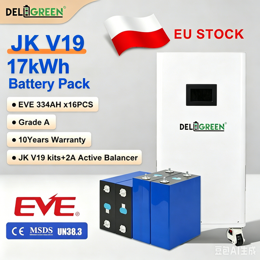 EU Free Shipping JK BMS DIY BOX + 16pcs EVE 334Ah Bundle (Customer assemble)