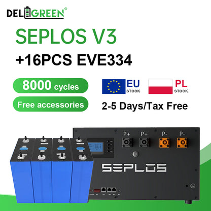 EU Free Shipping seplos V3+ 16pcs EVE 334ah Bundle (Client assemble )