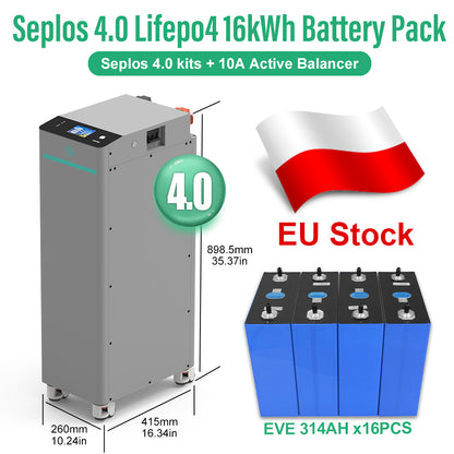 SEPLOS V4 Kit and x16 EVE/CATL 314ah Grade A+ Bundle--EU STOCK